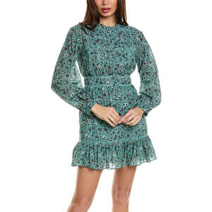 Joie Charmesse Shirtdress Pintuck Floral-print Button-down Mini Dress size 4